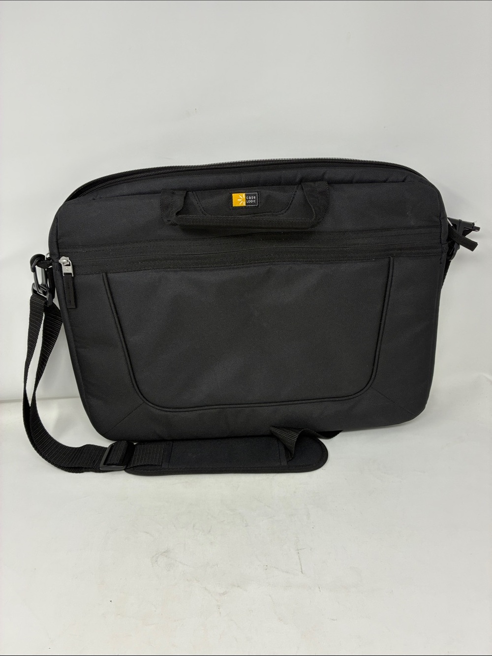 Black Laptop Messenger Bag - Lightweight Carrying Case (17 inch laptop)